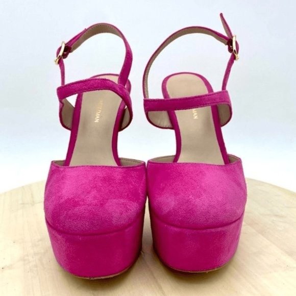 Stuart Weitzman Suede Avenue 130 Platform Stiletto Barbie Pink Size 5B NEW! - Picture 2 of 11